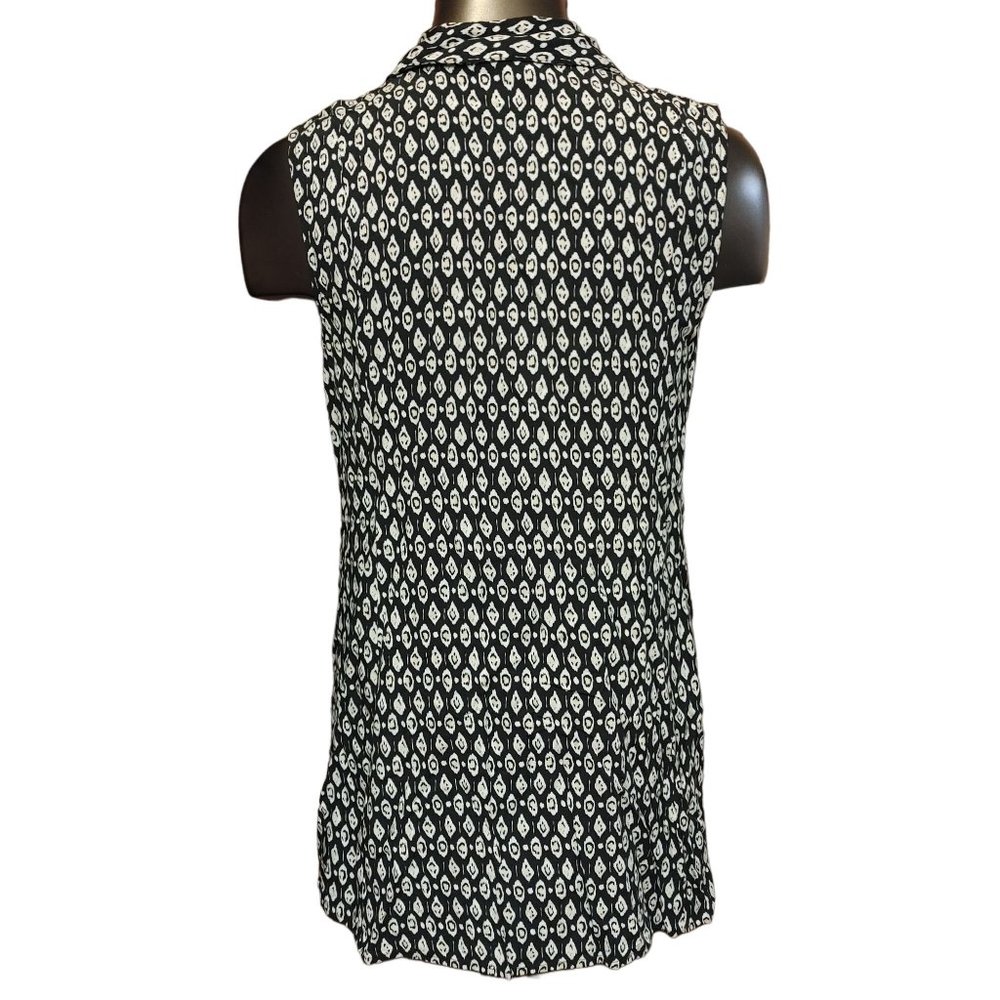 J. Jill Women's Black & White Button Down Sleeveless Top Small - Picture 2 of 4